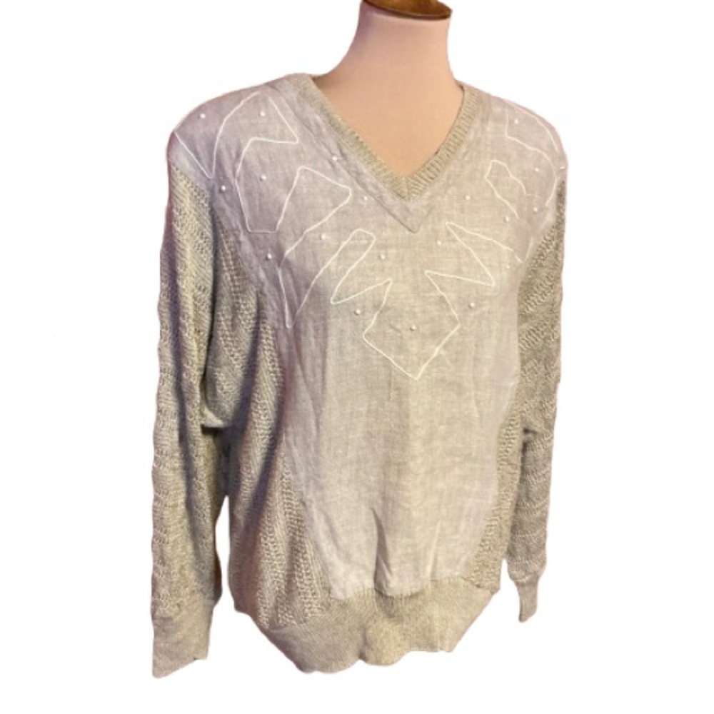 Vtg 80s earthy linen Ib Diffusion sweater